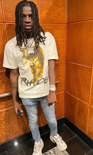 SleazyWorld Go wearing Rhude t-shirt