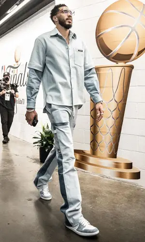 Jayson Tatum wearing Nahmias pants