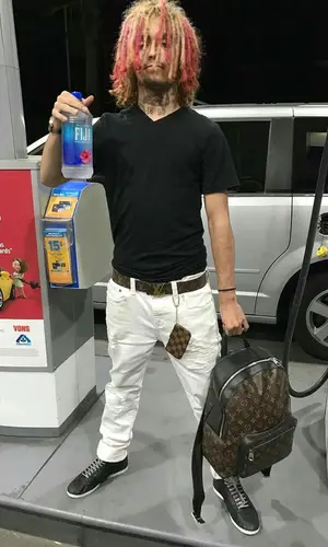 Lil Pump wearing Fiji Water other