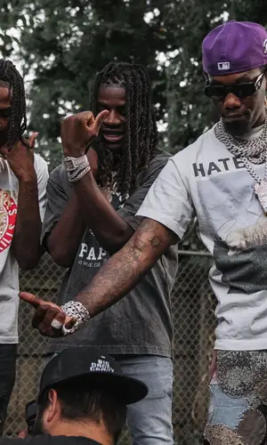 Offset wearing Saint Michael t-shirt