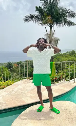 Jackboy wearing Bottega Veneta sandal