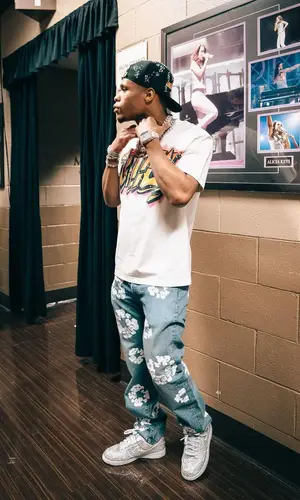 Devin Haney wearing Louis Vuitton cap