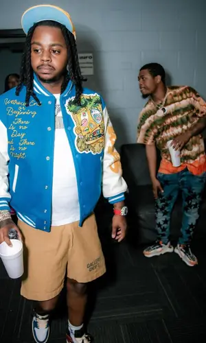 Babyface Ray wearing Gallery Dept. shorts