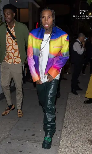 Tyga wearing Bottega Veneta boots