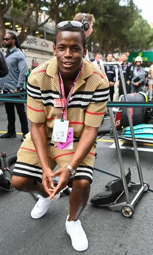 Micheal Ward wearing Burberry shirt