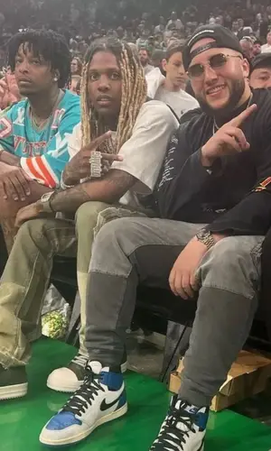 Lil Durk wearing Amiri bag