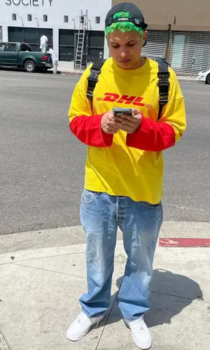 Gab3 wearing Vetements t-shirt