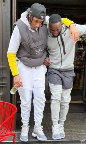 AJ Tracey wearing Supreme jacket