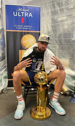 Klay Thompson wearing Nike t-shirt