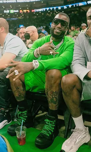 Gucci Mane wearing Bottega Veneta shorts
