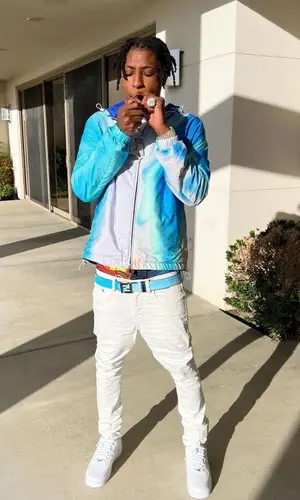 NBA YoungBoy wearing Fendi belt