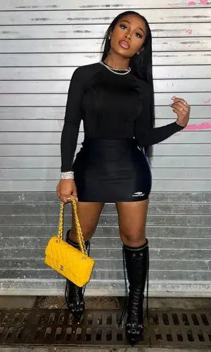 Jayda Wayda wearing Balenciaga boots