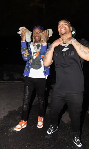 Lil Durk wearing Bape hoody