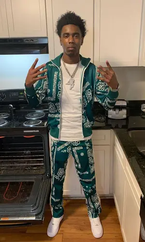 Coldheartedsavage wearing Palm Angels jacket