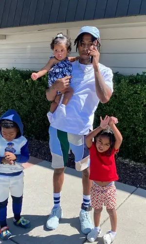 NBA YoungBoy wearing Ahluwalia shorts