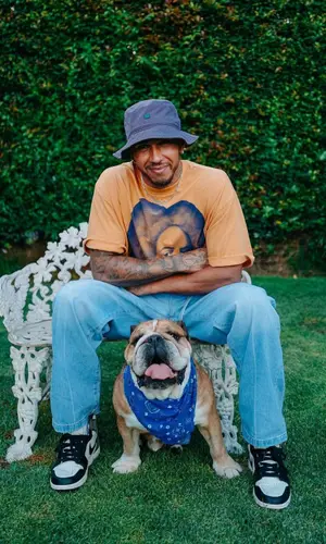 Lewis Hamilton wearing Acne Studios jeans