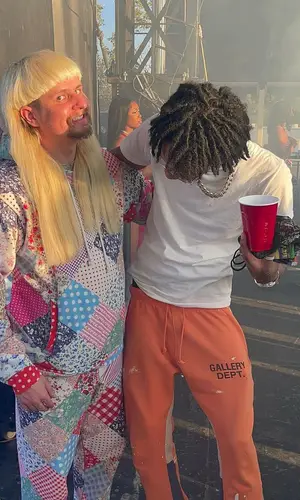 Oliver Tree wearing Teddy Fresh hoody
