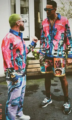J Balvin wearing KidSuper trousers