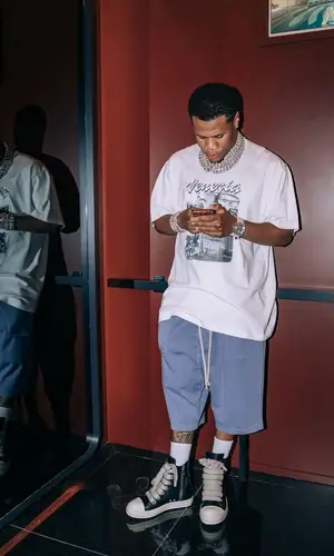 Devin Haney wearing Balenciaga t-shirt