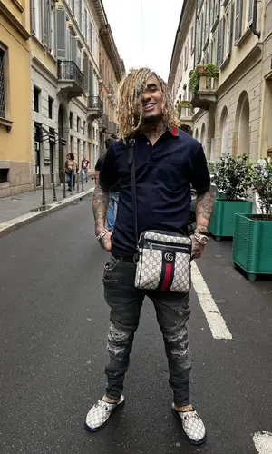 Lil Pump wearing Gucci bag
