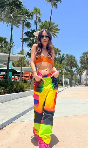 Danna Paola wearing AGR Knit pants
