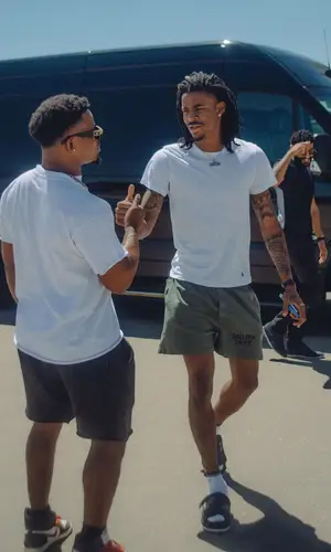 Ja Morant wearing Gallery Dept. shorts
