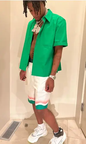 NBA YoungBoy wearing Casablanca shorts