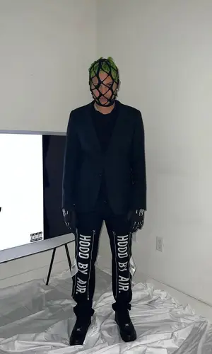 Gab3’s Outfit in Hood by Air Jeans, Rick Owens Hat & Fox Racing Gloves (2022)