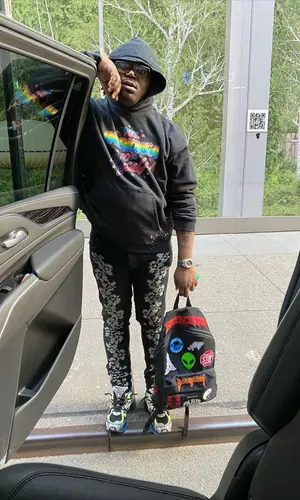 Lucki wearing Balenciaga backpack