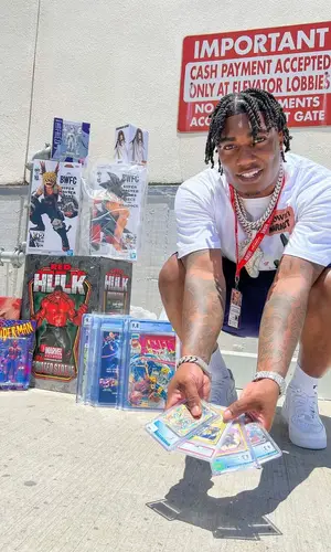 Fredo Bang wearing Market shorts