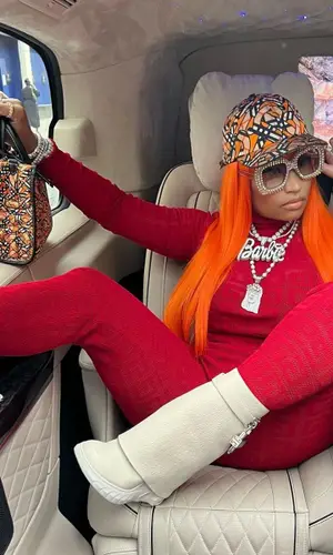 Nicki Minaj wearing Burberry bag