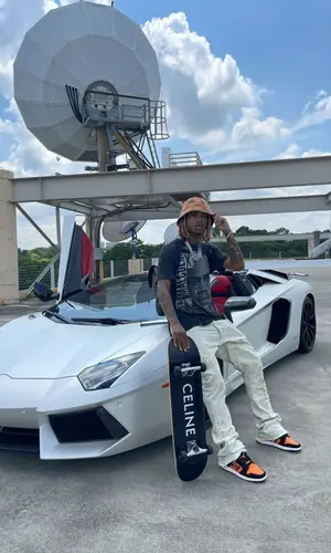 Lil Gnar wearing Marni hat
