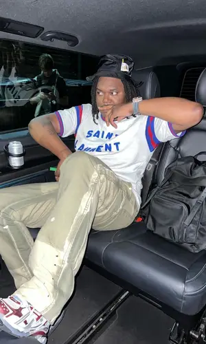 Lucki wearing Lanvin hat