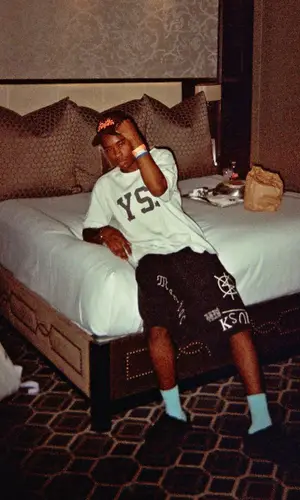 HVN wearing Ksubi shorts