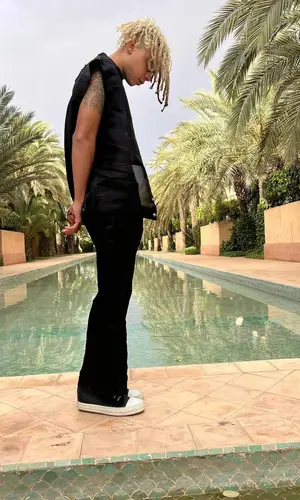Iann Dior wearing Rick Owens jacket