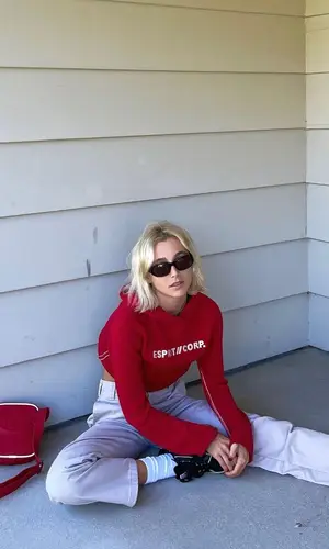 Emma Chamberlain wearing Dickies pants