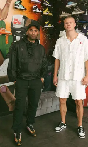 Erling Haaland wearing Casablanca shorts