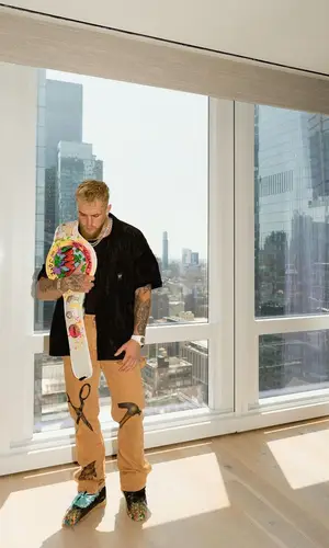 Jake Paul wearing Gallery Dept. shirt