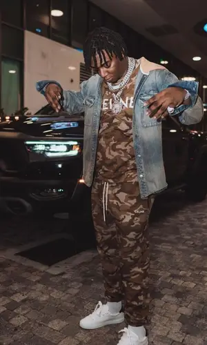 Fredo Bang wearing Amiri jacket