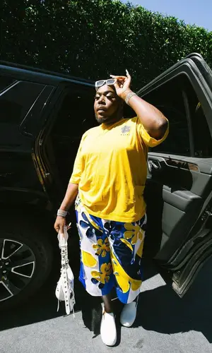 Saucy Santana wearing Marni shorts