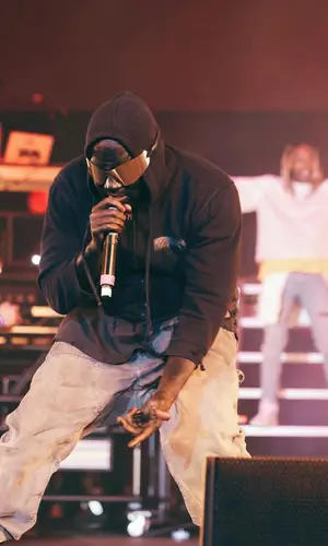 Kanye West wearing Balenciaga t-shirt