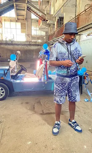 Sasso wearing Louis Vuitton hoody