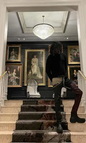 Sid Shyne wearing Rick Owens jeans