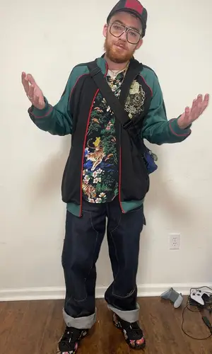 Angus Cloud wearing Polo Ralph Lauren shirt