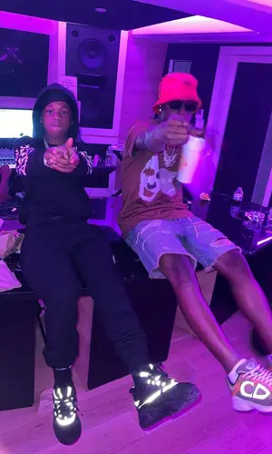 Lil Double 0’s Outfit in Dior T-Shirt, Prada Hat & Travis Scott Merch (2022)