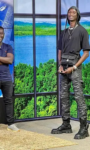 Jnr Choi wearing Marc Jacques Burton pants