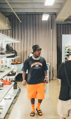 DaBaby wearing Balenciaga sandal