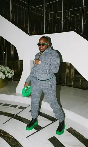 Saucy Santana wearing Bottega Veneta jacket