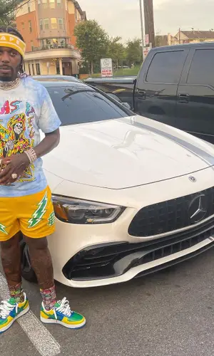 Sauce Walka wearing Eric Emanuel shorts