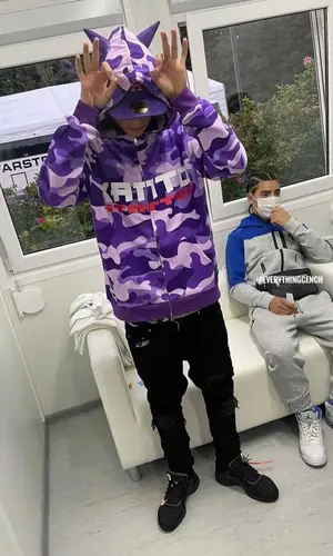 Central Cee wearing Amiri jeans